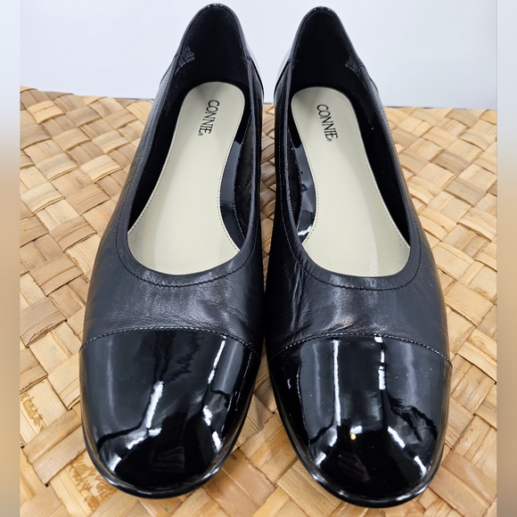 Connie Black Leather Topped Flats Size 10 - Picture 6 of 9